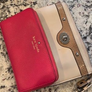 Vintage Coach and Kate Spade LEATHER clutches